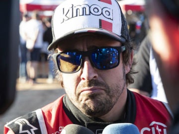Fernando Alonso, tras una etapa del Dakar