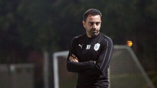 Xavi Hern&aacute;ndez, en un entrenamiento del Al-Sadd
