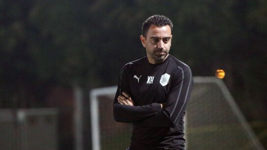 Xavi Hern&aacute;ndez, en un entrenamiento del Al-Sadd