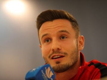 Saúl, en la rueda de prensa previa a la final de la Supercopa de España