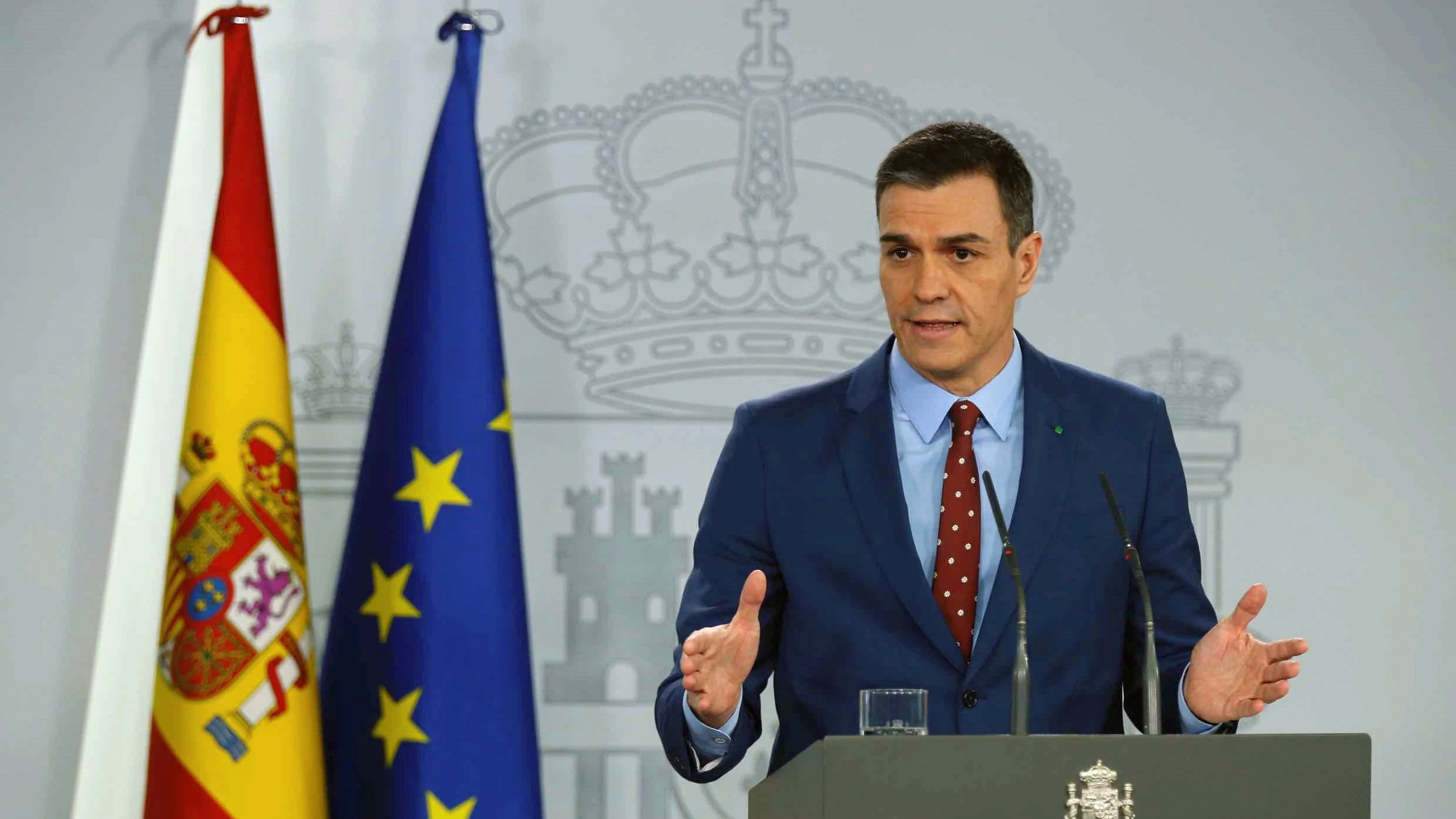  Pedro S&aacute;nchez detalla la composici&oacute;n del nuevo Gobierno de coalici&oacute;n en una comparecencia en el Palacio de la Moncloa