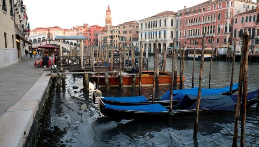 Venecia sin agua: las excepcionales mareas bajas de enero