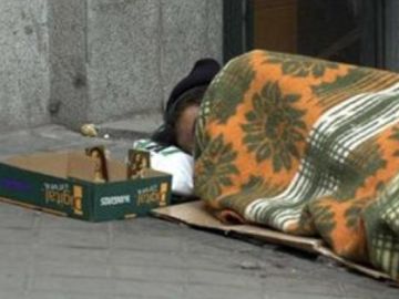 Una persona sin hogar