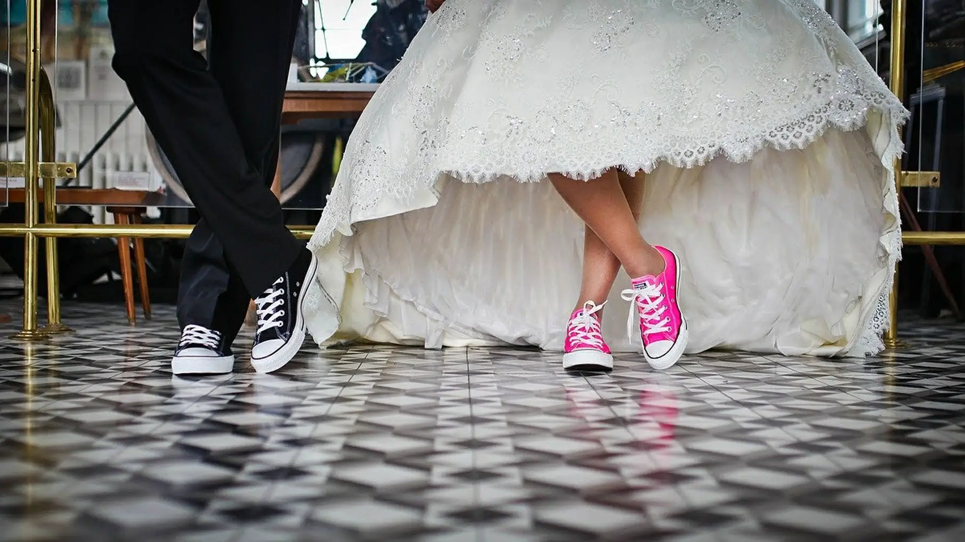 Novios en su boda