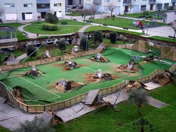Hundimiento de un parque en Santander