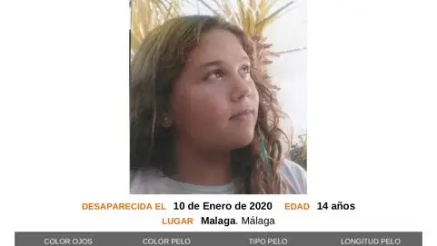 Ni&ntilde;a desaparecida en M&aacute;laga