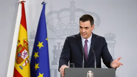 Pedro Sánchez durante su rueda de prensa tras el Consejo de Ministros Pedro Sánchez durante su rueda de prensa tras el Consejo de Ministros