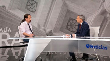 Pablo Iglesias en Antena 3 Noticias entrevistado por Vicente Vallés