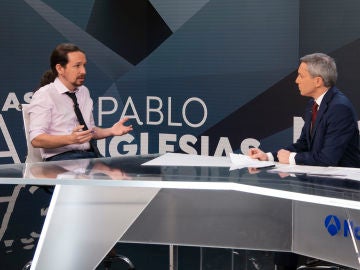 Pablo Iglesias en Antena 3 Noticias entrevistado por Vicente Vallés