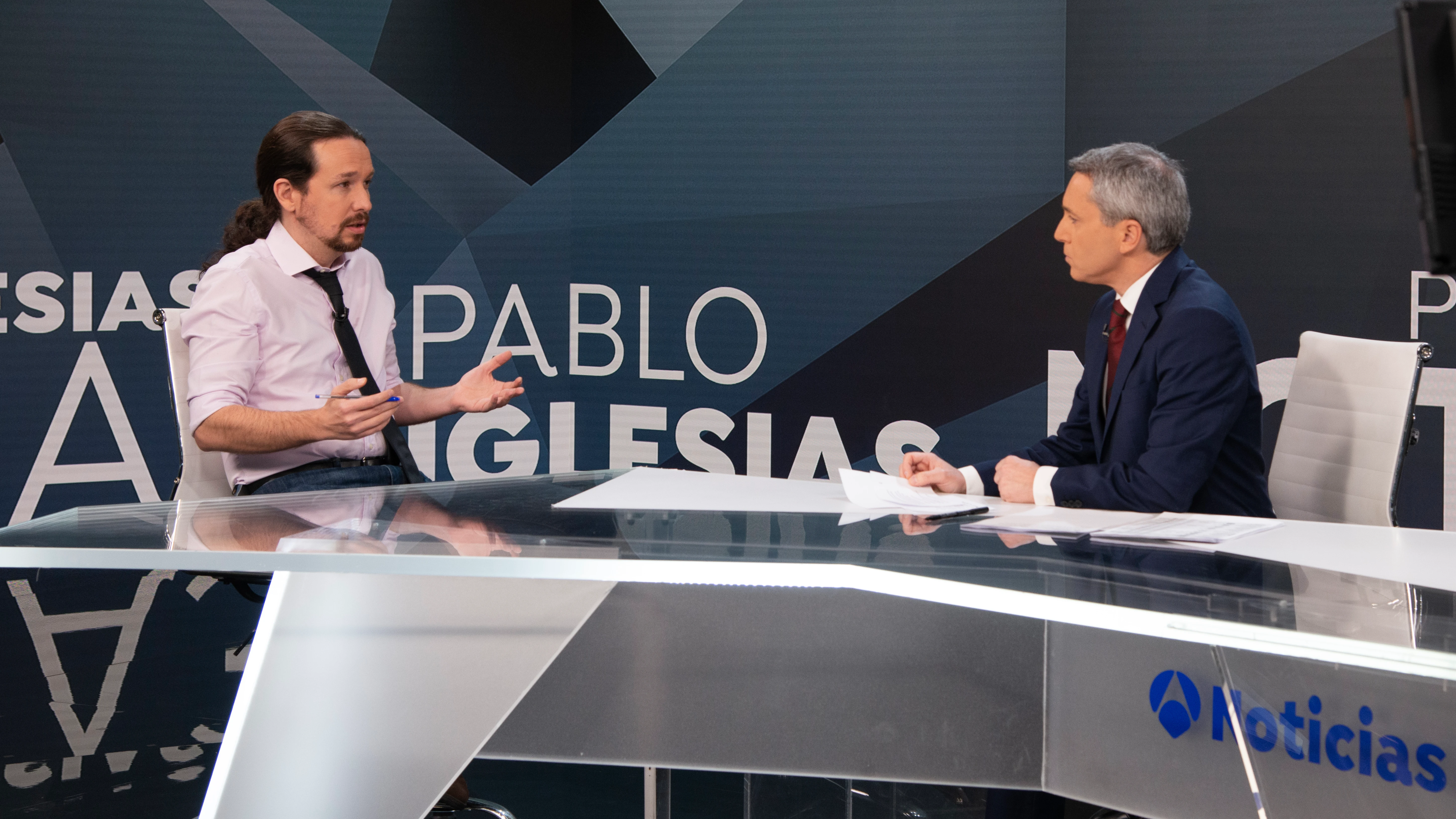 Pablo Iglesias en Antena 3 Noticias entrevistado por Vicente Vallés Pablo Iglesias en Antena 3 Noticias entrevistado por Vicente Vallés