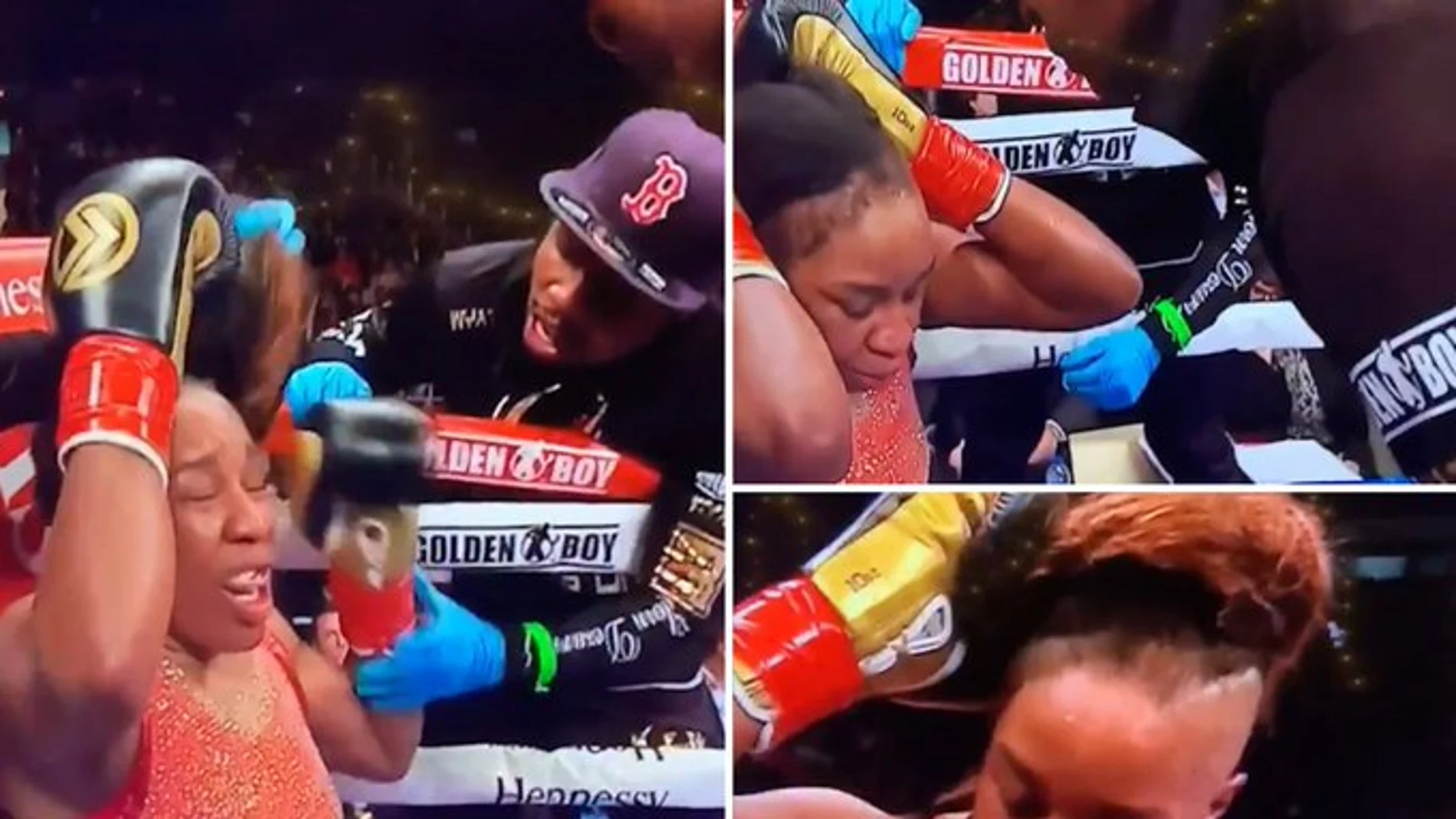 Franchon Crews Dezurn perdiendo la peluca durante una pelea Franchon Crews Dezurn perdiendo la peluca durante una pelea