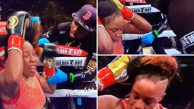 Franchon Crews Dezurn perdiendo la peluca durante una pelea Franchon Crews Dezurn perdiendo la peluca durante una pelea