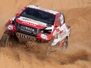 Fernando Alonso, en acción en el Dakar