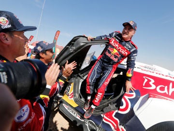 Carlos Sainz, nada más ganar el Dakar 2020