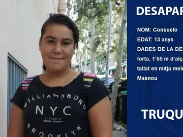 Imagen de Consuelo, la menor desaparecida en Barcelona Imagen de Consuelo, la menor desaparecida en Barcelona