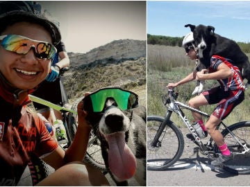 Tres ciclistas salvan la vida de un perro