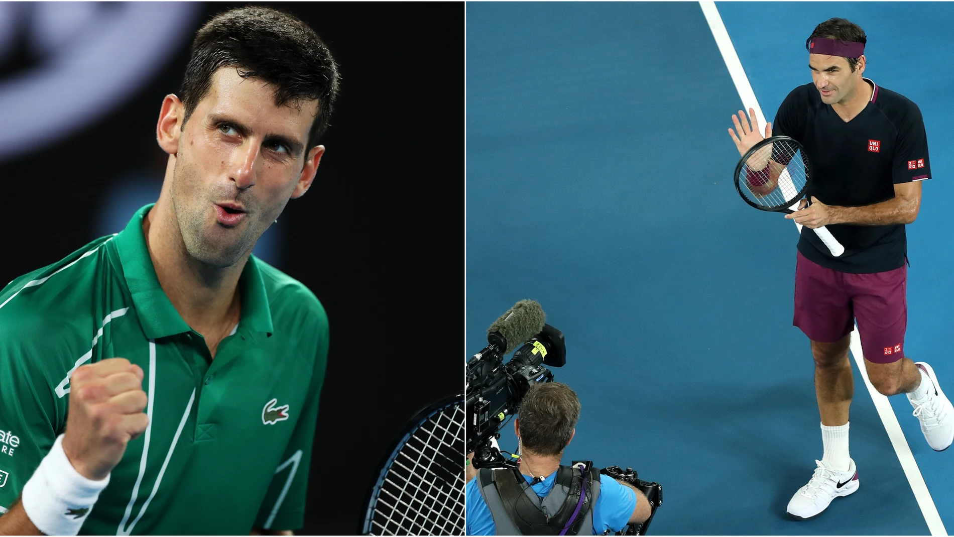 Novak Djokovic y Roger Federer, en sus estrenos en el Open de Australia 2020 Novak Djokovic y Roger Federer, en sus estrenos en el Open de Australia 2020
