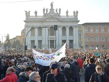 Manifestación de 'Las sardinas' contra Salvini Manifestación de 'Las sardinas' contra Salvini
