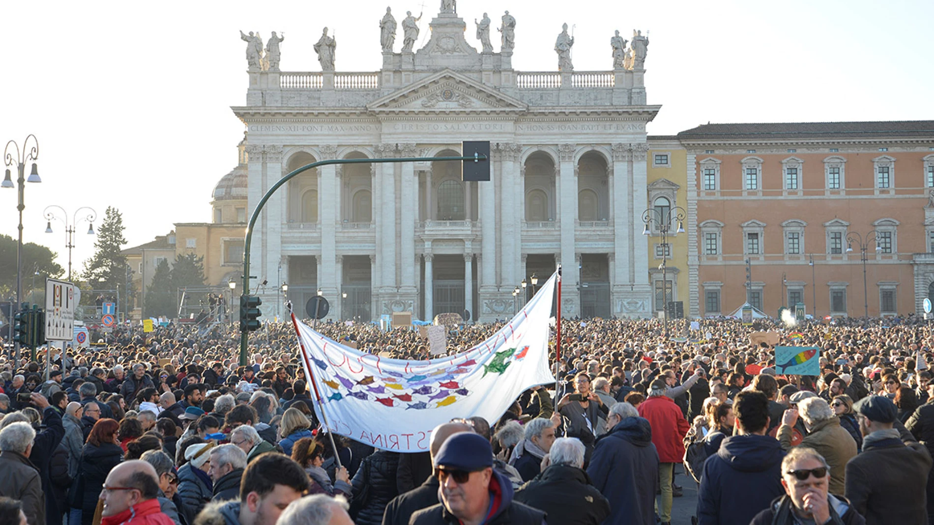 Manifestación de 'Las sardinas' contra Salvini Manifestación de 'Las sardinas' contra Salvini