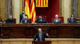 El presidente de la Generalitat, Quim Torra, junto a Roger Torrent El presidente de la Generalitat, Quim Torra, junto a Roger Torrent