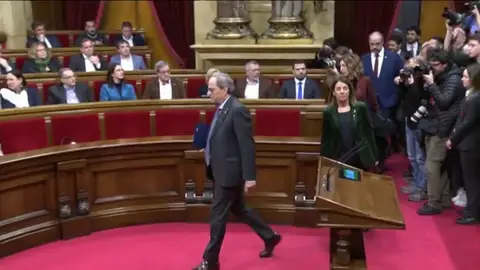 Torra reta al Parlament a que defienda su escaño a pesar de haberlo perdido Torra reta al Parlament a que defienda su escaño a pesar de haberlo perdido