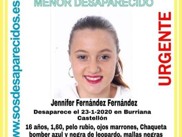 La joven de 16 años desaparecida en Burriana