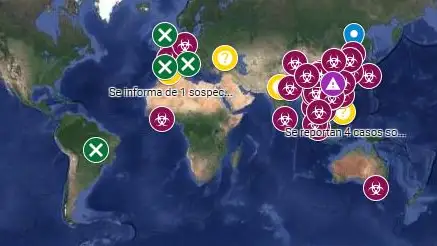 Mapa de personas contagiadas por el coronavirus Mapa de personas contagiadas por el coronavirus