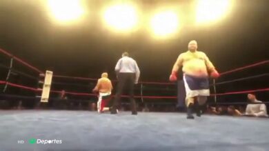El brutal ko que sufrió un boxeador de más de 186 kilos de peso en su debut profesional