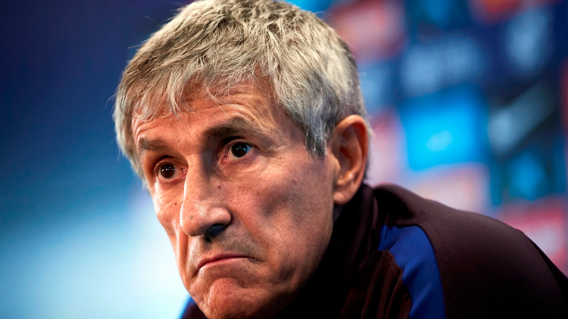 Quique Setién, en rueda de prensa. Quique Setién, en rueda de prensa.