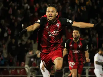 El Mirandés celebra un gol ante el sevilla El Mirandés celebra un gol ante el sevilla