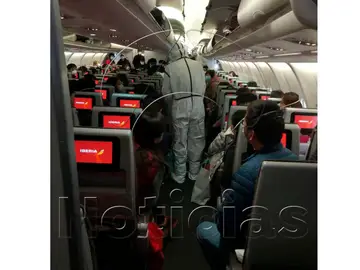 Un avión de Iberia a su llegada a China Un avión de Iberia a su llegada a China