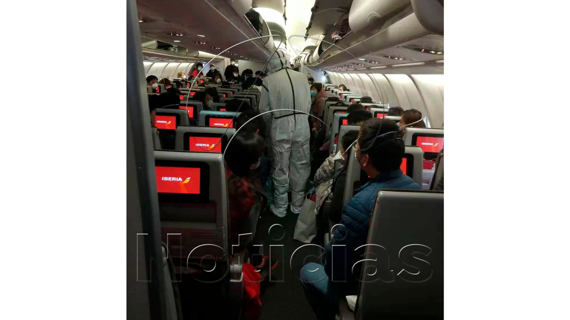Un avión de Iberia a su llegada a China Un avión de Iberia a su llegada a China