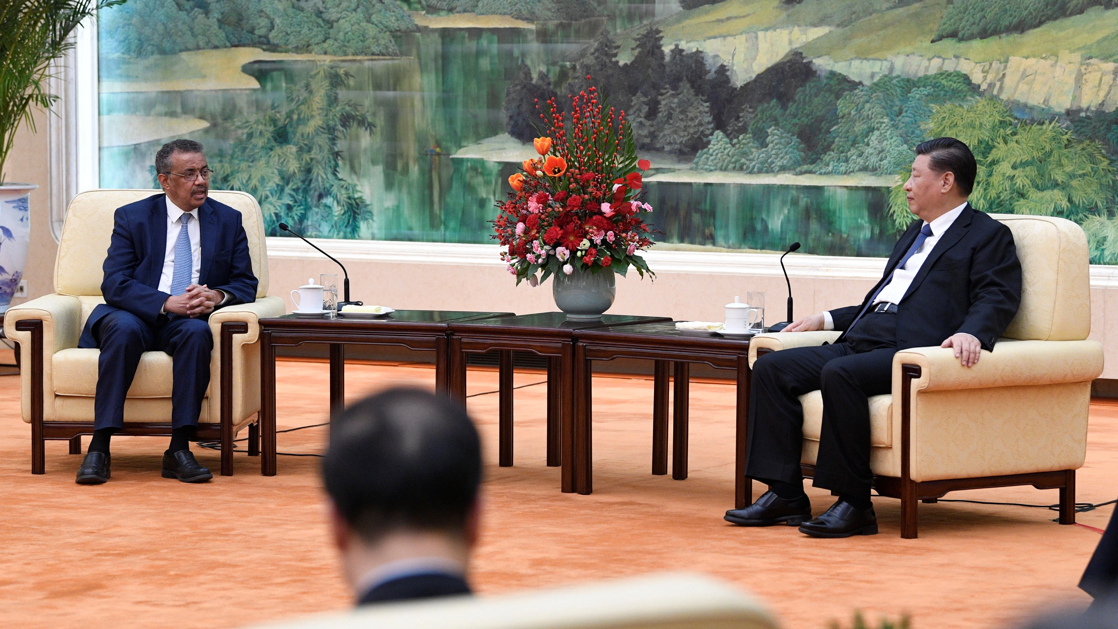 El director general de la Organizaci&oacute;n Mundial de la Salud (OMS), Tedros Adhanom Ghebreyesus, durante su reuni&oacute;n en Pek&iacute;n con el presidente chino Xi Jinping 