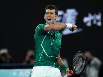 Novak Djokovic durante su partido de semifinales. Novak Djokovic durante su partido de semifinales.