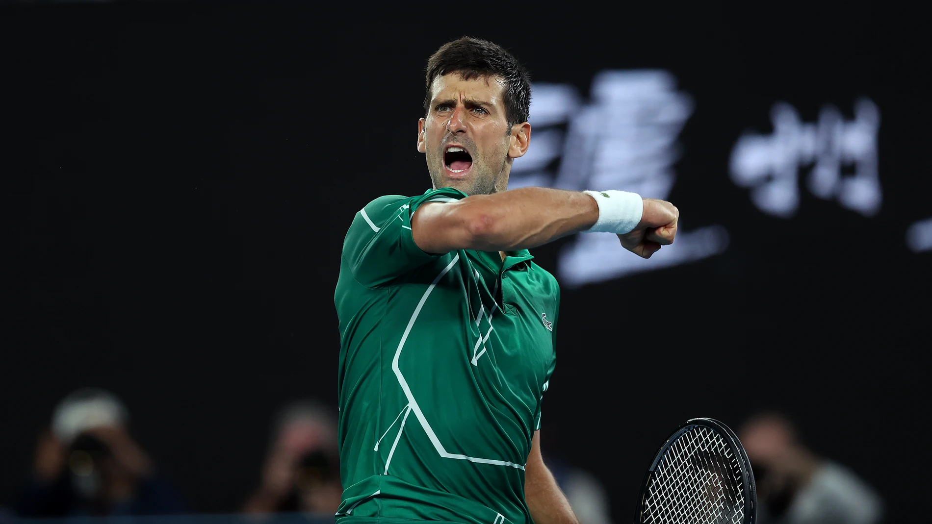 Novak Djokovic durante su partido de semifinales. Novak Djokovic durante su partido de semifinales.