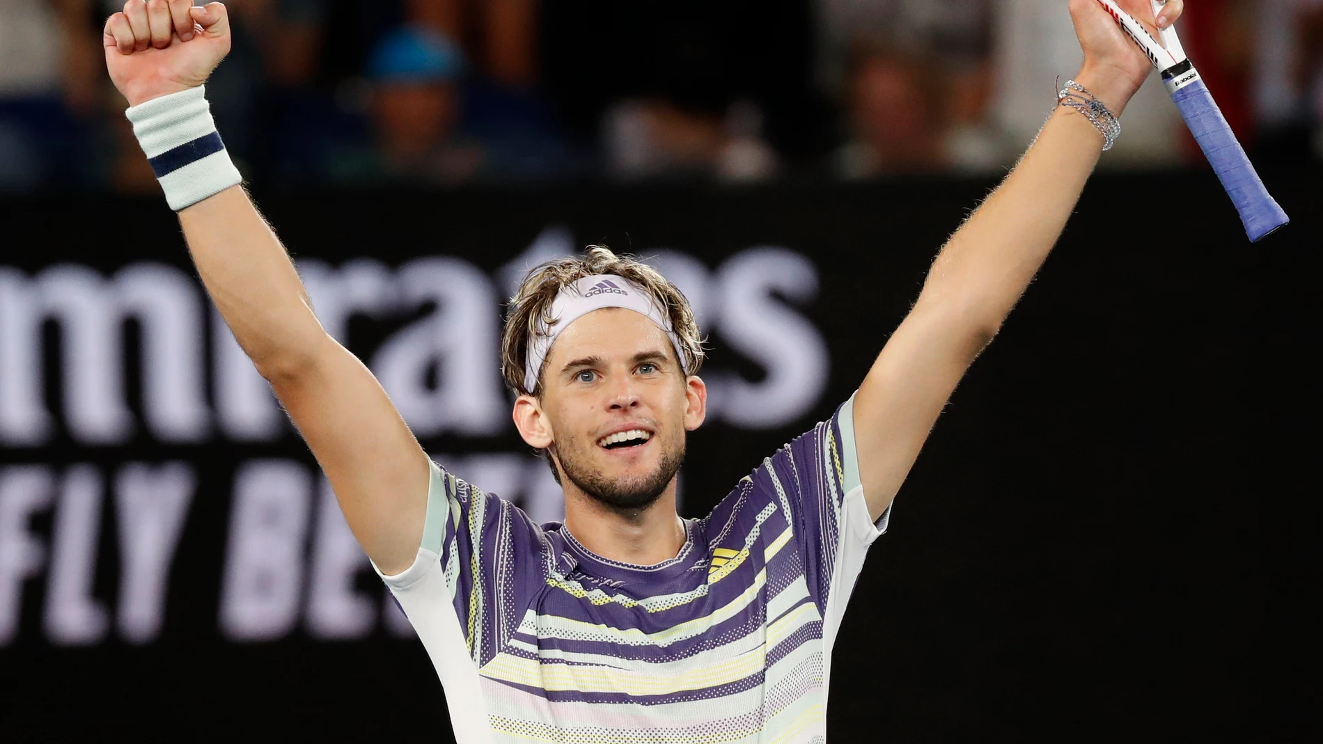Dominic Thiem celebra la victoria ante Zverev Dominic Thiem celebra la victoria ante Zverev