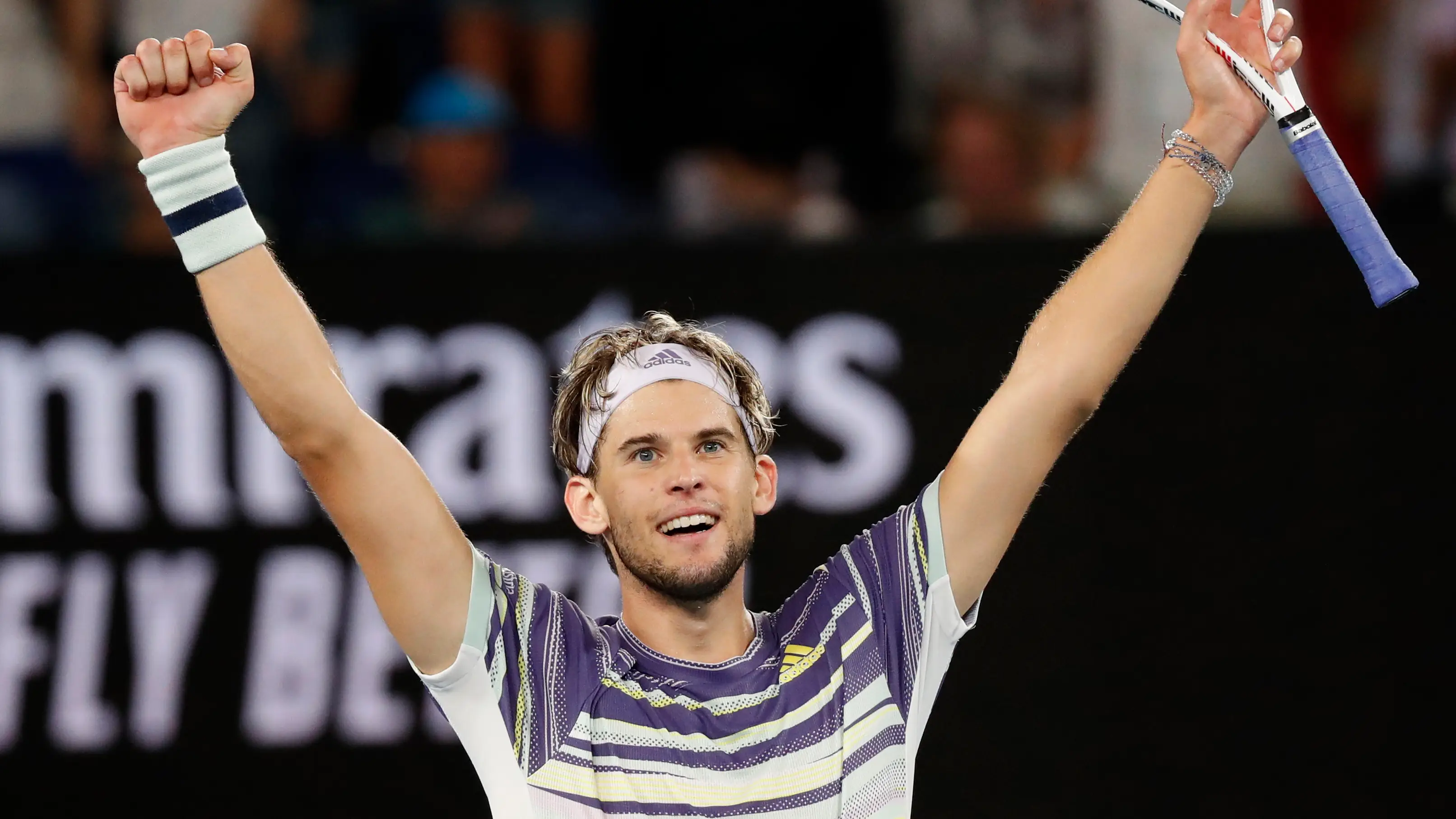 Dominic Thiem celebra la victoria ante Zverev Dominic Thiem celebra la victoria ante Zverev