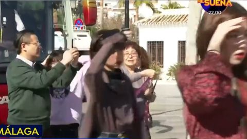 Un grupo de turistas chinos en Mijas