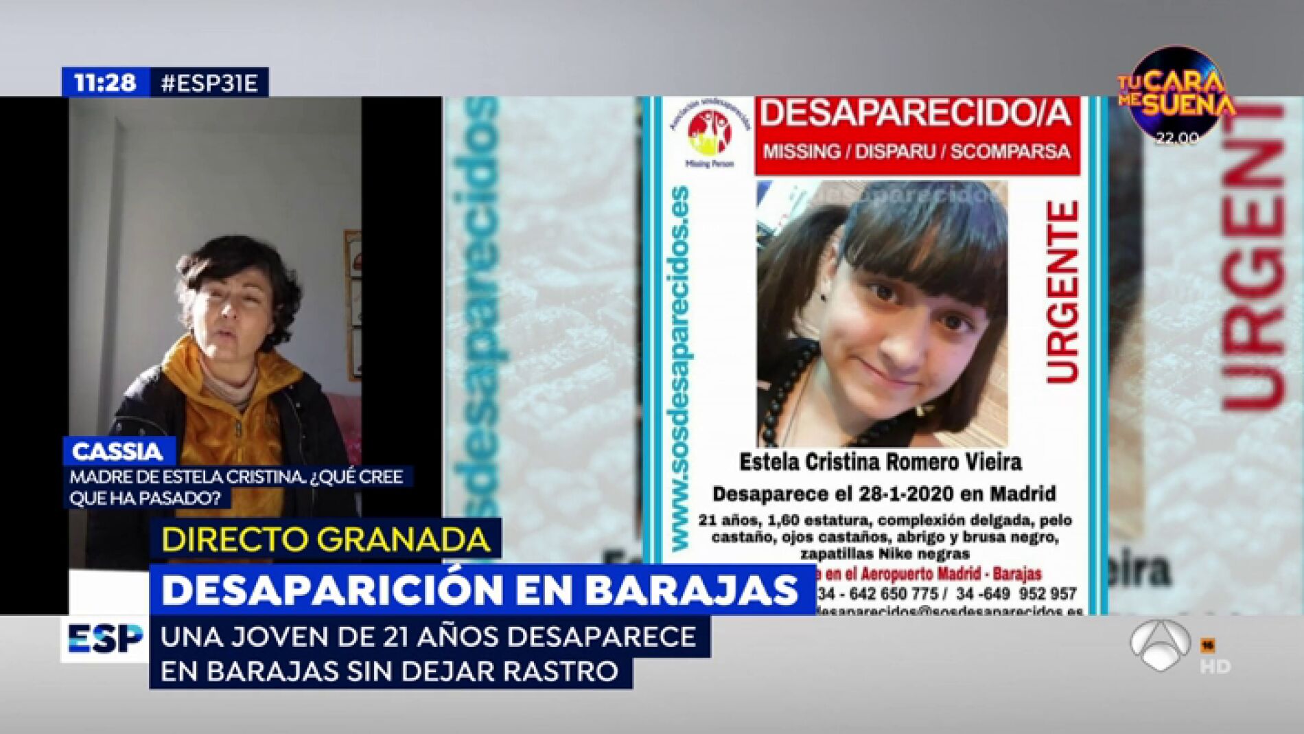 La madre de la joven desaparecida en el aeropuerto Madrid-Barajas: "
