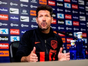 Diego Pablo Simeone, en sala de prensa.