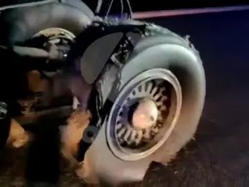 Así ha quedado una de las ruedas del avión de Air Canada que ha aterrizado en Madrid Así ha quedado una de las ruedas del avión de Air Canada que ha aterrizado en Madrid