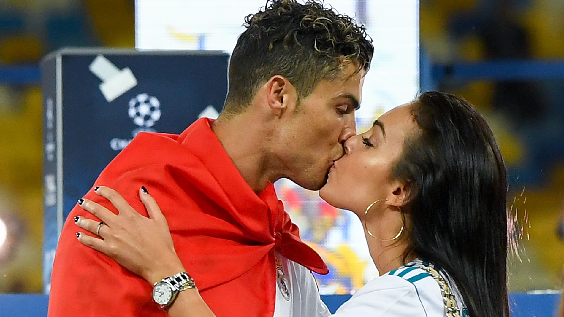 Cristiano Ronaldo y Georgina tras la final de la Champions en 2018 Cristiano Ronaldo y Georgina tras la final de la Champions en 2018