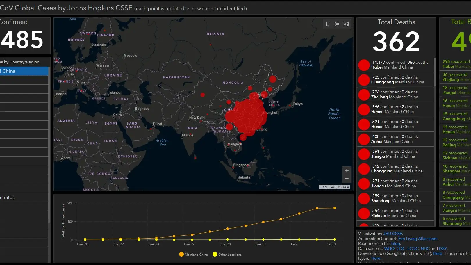 Mapa casos coronavirus