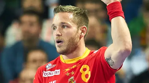 Víctor Tomás, en un partido con España Víctor Tomás, en un partido con España