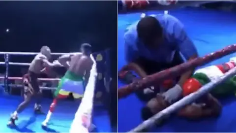 El brutal 'ko' de Mohammed Wasiru a John Amuzu El brutal 'ko' de Mohammed Wasiru a John Amuzu
