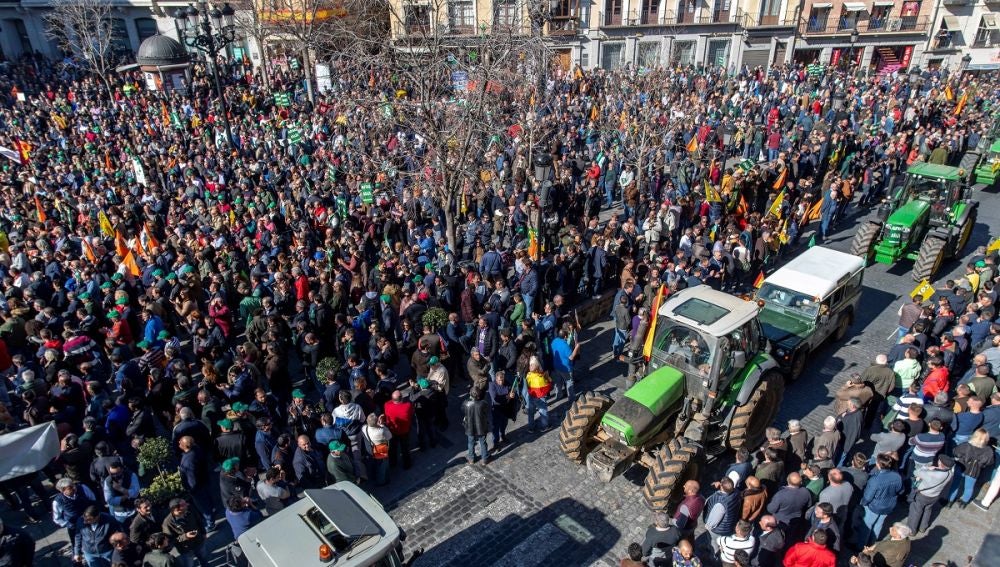 Protesta de los agricultores en Toledo