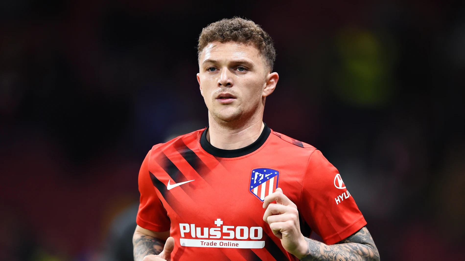 Trippier durante el calentamiento de un partido en el Wanda Metropolitano Trippier durante el calentamiento de un partido en el Wanda Metropolitano