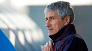 Quique Seti&eacute;n, durante un entrenamiento del FC Barcelona