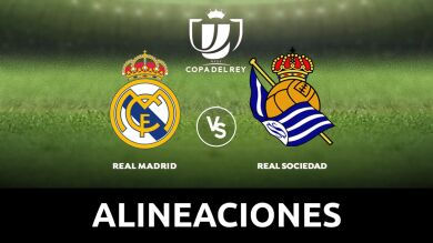 Alineaciones oficiales del Real Madrid y Real Sociedad en el partido de Copa del Rey hoy