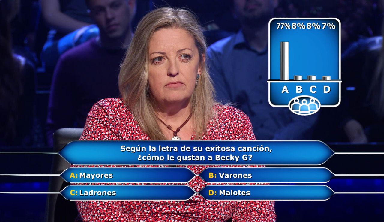 ¿A Becky G le gustan "malotes"? El público salva a Marta en '¿Quién quiere ser millonario?' 